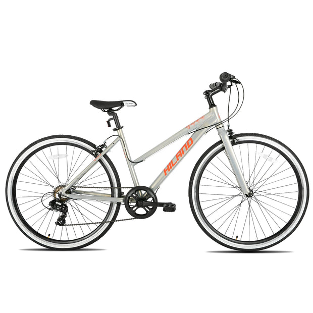 Step-Over or Step-Through Frame Hybrid Urban Commuter Bike, 7 Speeds