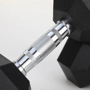 2 8 LB  Rubber Coated Solid Cast Iron Dumbbells, Hexagon Design for Comfort
