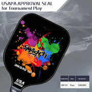 USAPA Lightweight Graphite Textured Surface Fiberglass Face Pickleball Paddles With Accessories