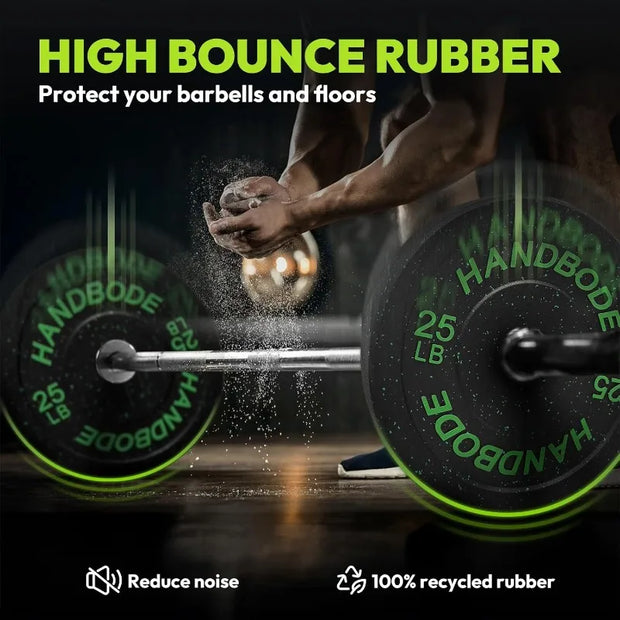 2-Inch High Bounce Weight Plate Set 2x10 lbs., 2x15 lbs.,  2x25 lbs. for Home Gym