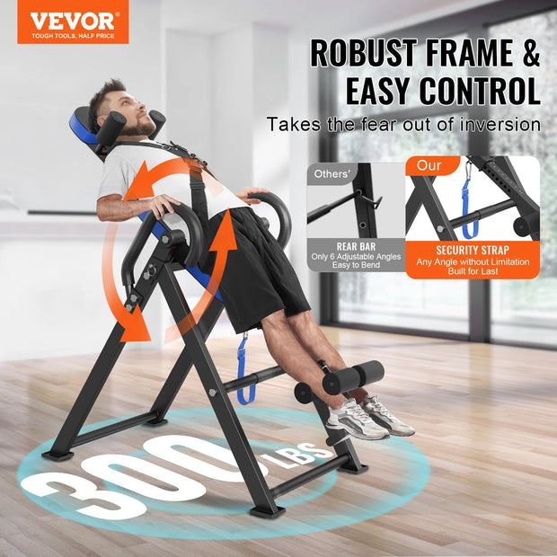 Heavy Duty Inversion Table Decompression Back Stretcher Equipment with Headrest