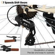 26 inch 7 Speed Beach Cruiser Bike for Men and Women with Rear Rack