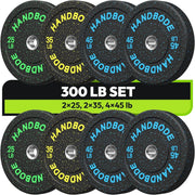 High Bounce Bumper Weight Plate Set for Home Gym, Colored Rubber Weights