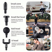 Portable Deep Tissue Massager with LED Touch Screen 4 Replaceable Massage Heads