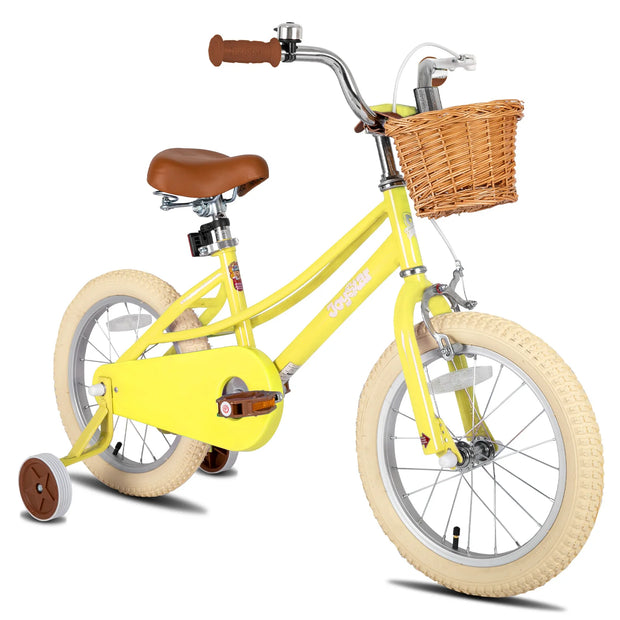 Girls Bike For Toddlers & Kids, 12" 14" 16" 20" with Training Wheels, Basket & Kickstand