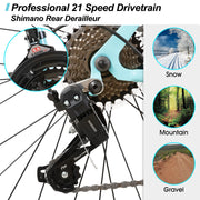 26 Inch Women‘s Mountain Bike, 21 Speeds, Steel Frame with Suspension Fork