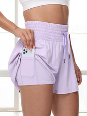2 in 1 High Waisted Gym Yoga Workout Running Tennis Golf Athletic Skort
