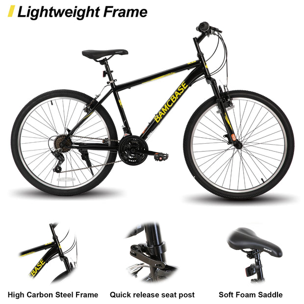 26 and 27.5 Inch Mountain Bike with 21 Speeds, High-Tensile Steel Frame, V Brake for Adult