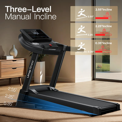 Folding Incline Treadmill with Pulse Sensors, 3.0 HP Quiet Brushless, 300 lbs. Capacity