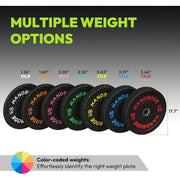 2-Inch High Bounce Weight Plate Set 2x10 lbs., 2x15 lbs.,  2x25 lbs. for Home Gym