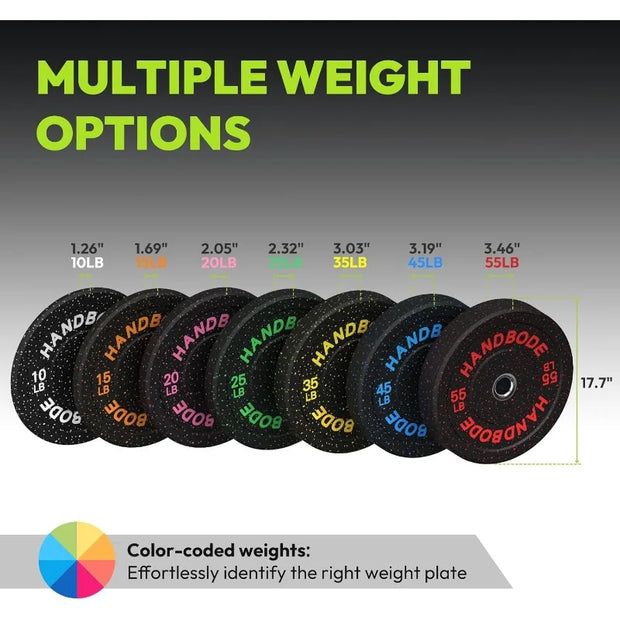2-Inch High Bounce Weight Plate Set 2x10 lbs., 2x15 lbs.,  2x25 lbs. for Home Gym