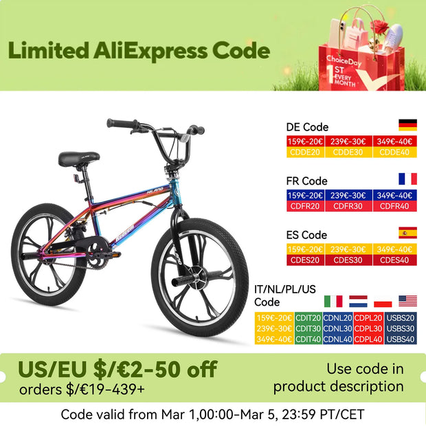 20 Inch Kids BMX Bike for Boys Girls Ages 5-12, 360 Degree Rotor Freestyle, 4 Pegs Single Speed