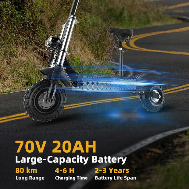 48-72V Foldable E-Scooter with Seat