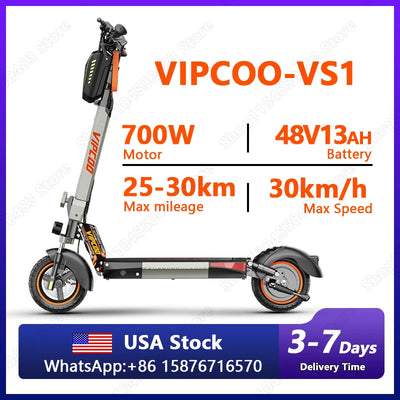 Portable Folding Design Electric Scooter 10 Inch Off-road Air Tire 700W Motor 48V13AH Battery