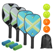 4 Premium Wood Pickleball Rackets 4 Pickleball Balls 4 Cooling Towels a Carry Bag