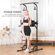Height Adjustable Multi-Function Dip Station Pull Up Bar Stand with Backrest