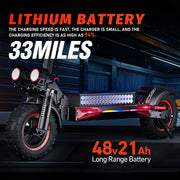 1200W Foldable Electric  Commuter E-scooter with Seat for Adults 11'' Off-road Tires