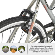 Step-Over or Step-Through Frame Hybrid Urban Commuter Bike, 7 Speeds