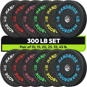 High Bounce Bumper Weight Plate Set for Home Gym, Colored Rubber Weights