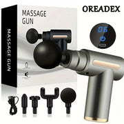 Portable Deep Tissue Massager with LED Touch Screen 4 Replaceable Massage Heads