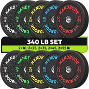 High Bounce Bumper Weight Plate Set for Home Gym, Colored Rubber Weights