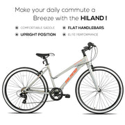 Step-Over or Step-Through Frame Hybrid Urban Commuter Bike, 7 Speeds
