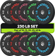 High Bounce Bumper Weight Plate Set for Home Gym, Colored Rubber Weights