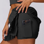Women's High Waisted Pleated Tennis yoga Fitness Skort with Pocket