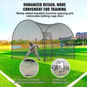 12/22/33/40 FT Heavy Duty Portable Baseball Enclosed Batting Pitching Cage Net with Carry Bag