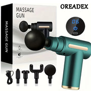 Portable Deep Tissue Massager with LED Touch Screen 4 Replaceable Massage Heads