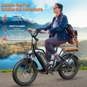 20'' 1500W Peak E-bike with 48V 20AH Removable Battery Up to 50 Miles 32MPH