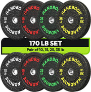 High Bounce Bumper Weight Plate Set for Home Gym, Colored Rubber Weights