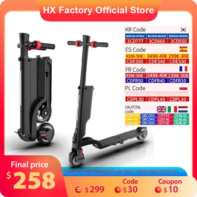 Foldable 350W 25KM/H 7.5AH 36V E Scooter
