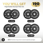 Rubber Coated 2 Inch Barbell Sets for Home Gym - Free Weights