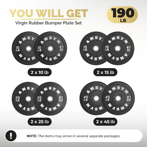 Rubber Coated 2 Inch Barbell Sets for Home Gym - Free Weights