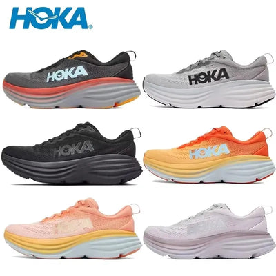 Original HOKA Bondi 8 Sport Road Running Breathable Anti Slip Cushioning Shoes for Men and Women